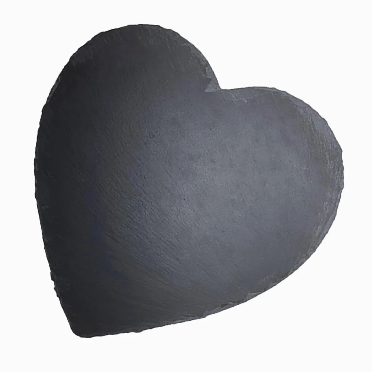 SHINEOFI Bandeja de Piedra en Forma de Corazón 25x25 Cm Plato de Carne Placa de Pizarra Resistente para Servir Quesos y Charcutería Estilo Rústico para Restaurante y Hogar