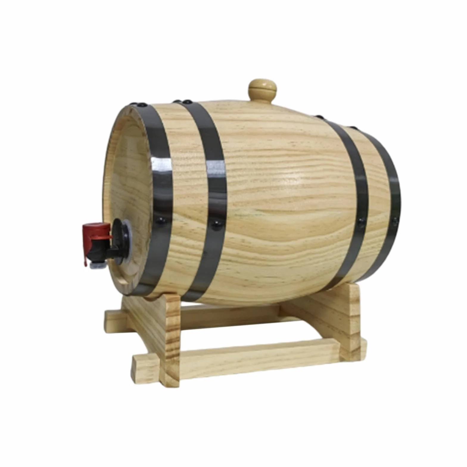 MagiDeal Barril de Vino de Madera de 1L/1,5 l/3L, Barril de Cerveza de Gran Capacidad, Barril de envejecimiento de Roble, Barril de Whisky, Barril de, 3L