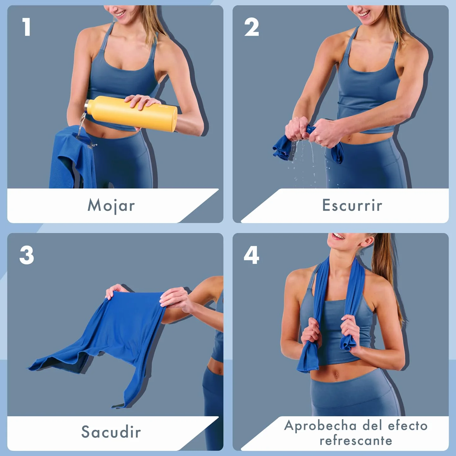Blumtal toalla de enfriamiento microfibra 100x30 cm azul rey con bolsa