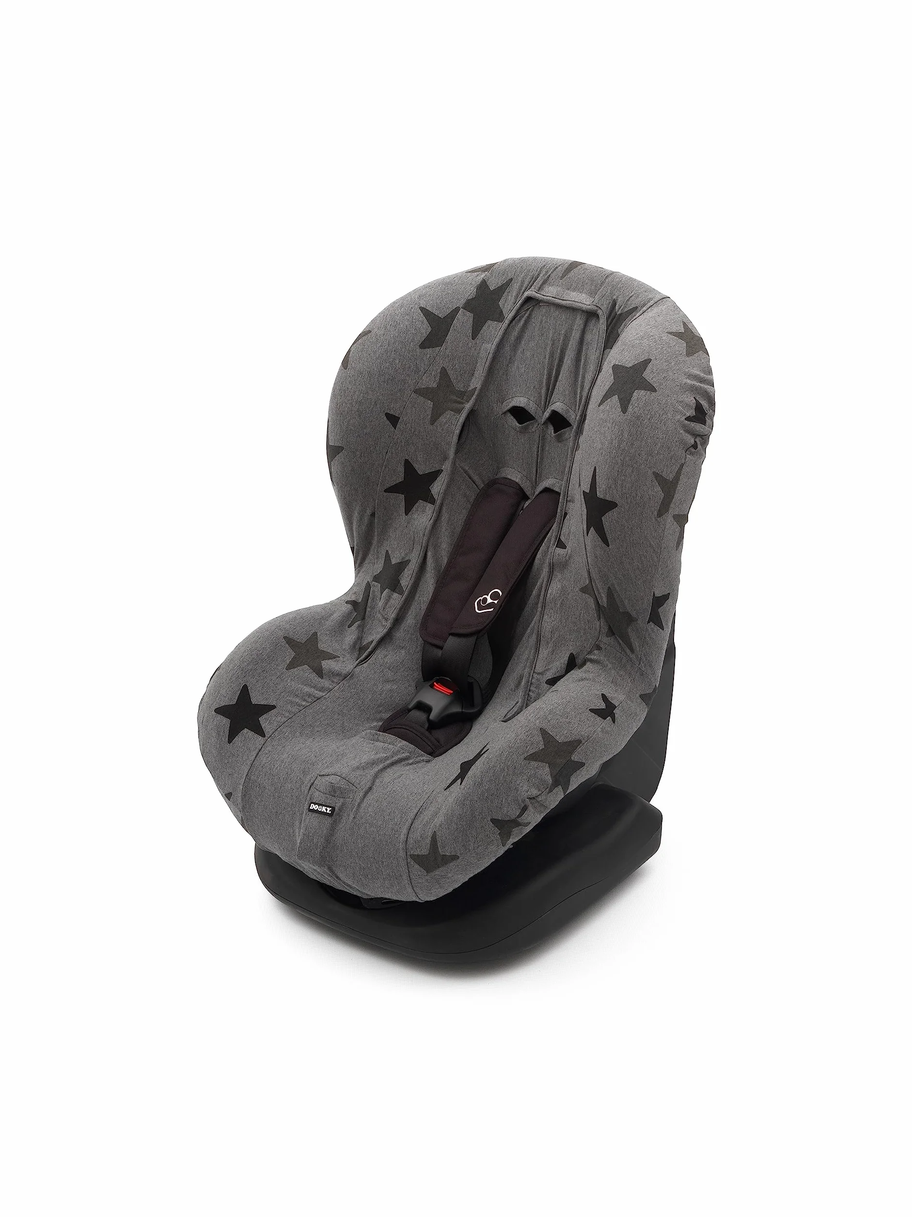 Dooky Grey Stars Funda De Asiento Infantil (ajuste Universal Para Muchos Modelos Populares, Grupo De Edad 1+ 9 - 18 Kg, Sistema De Cinturón De 3 Y 5 Puntos) (126826), Gris Con Estrellas