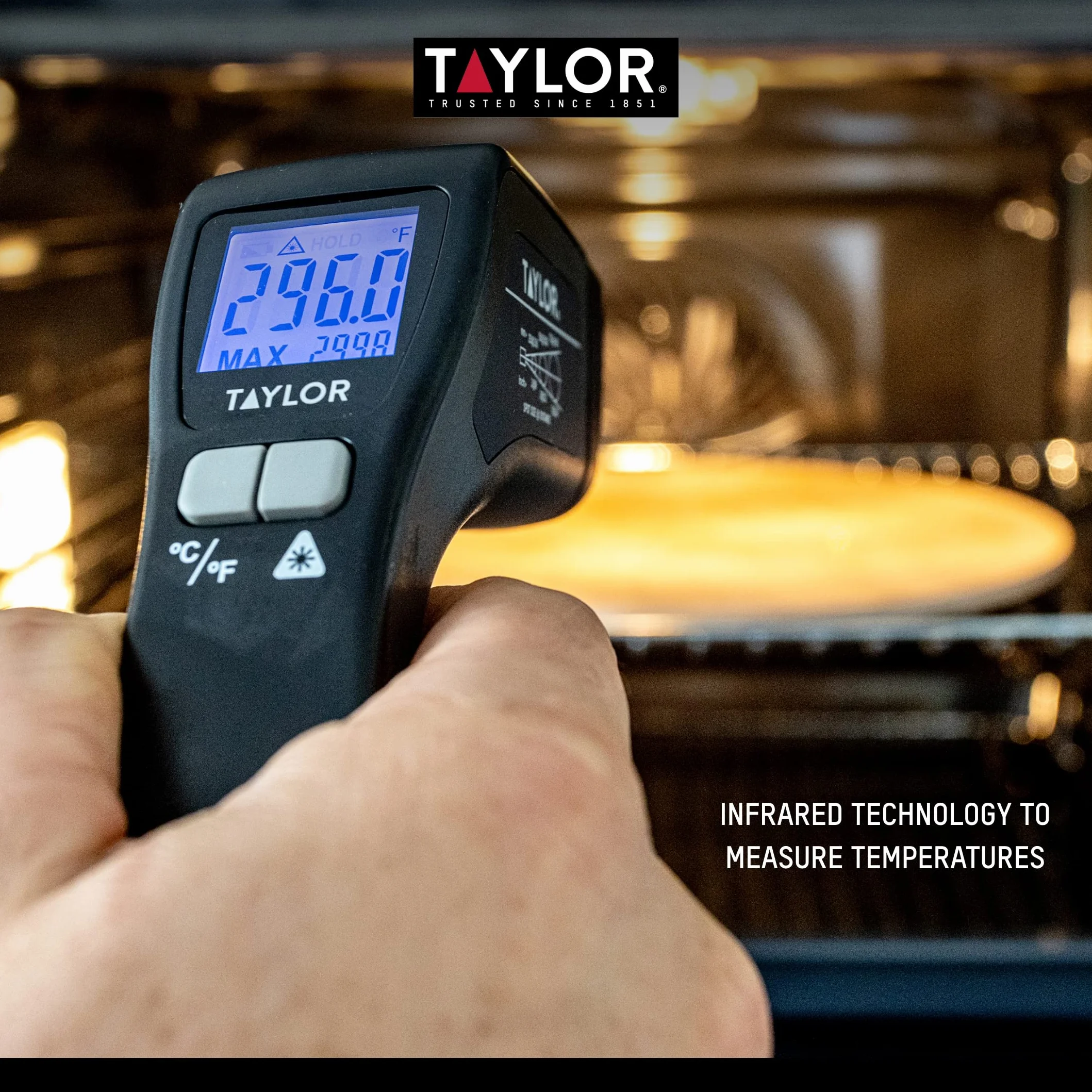 Taylor Pro – Termómetro Infrarrojos Digital, Plástico, Color Negro, 10 x 4 x 15 cm