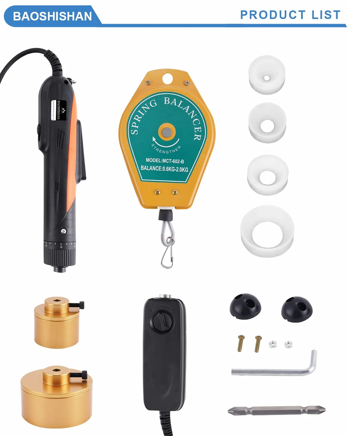 BAOSHISHAN Máquina taponadora eléctrica de botella con control de velocidad, tapadora de tornillo de mano, velocidad de 500-1000 RPM para tapas de botellas de 10-50 mm