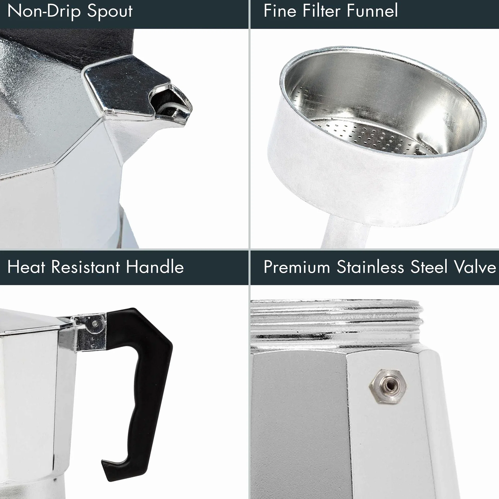 Primula 12-Cup Aluminio Parte superior del hornillo Cafetera Espresso