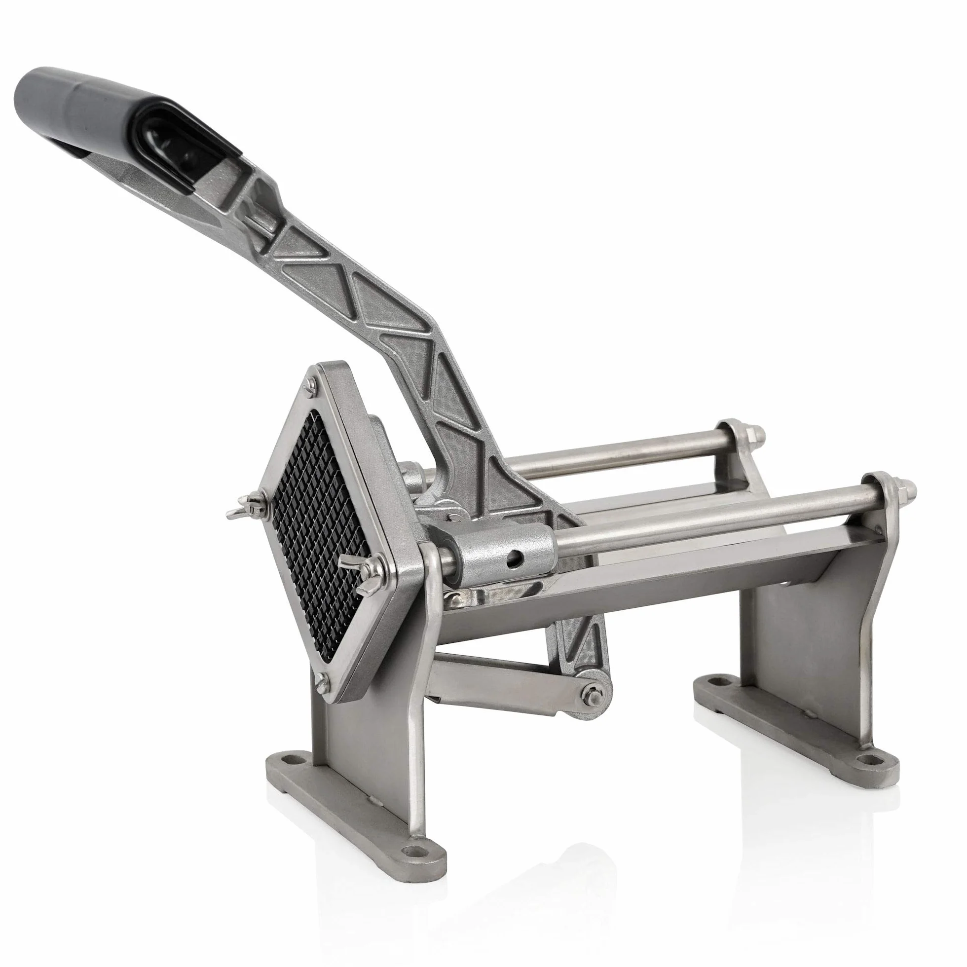 Mahlzeit Cortador de Patatas con 4 Moldes de Cuchillas de Acero Inoxidable | 45 x 17 x 29,5 cm | Cortador de Patatas Fritas en Tiras, Cuñas | para Verduras y Frutas