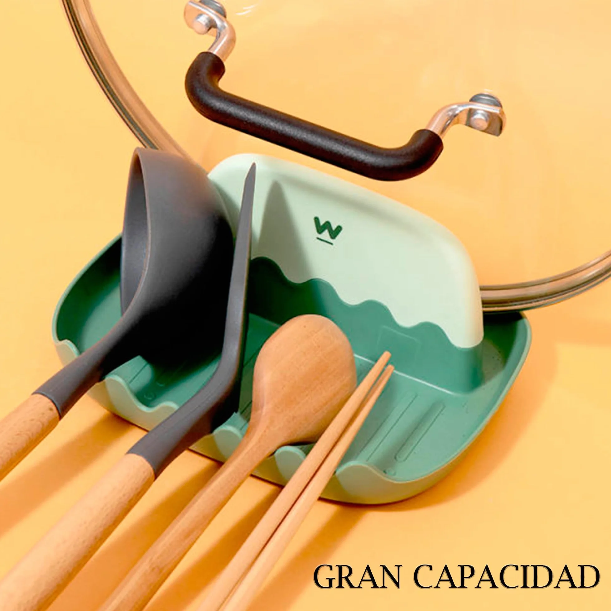 Reposa Cuchara Cocina-Soporte para cuchara- Soporte para tapa-Reposa Utensilios de cocina-para evitar ensuciar tu encimera cuando cocinas-protege tu encimera- de plastico muy resistente y duradero.
