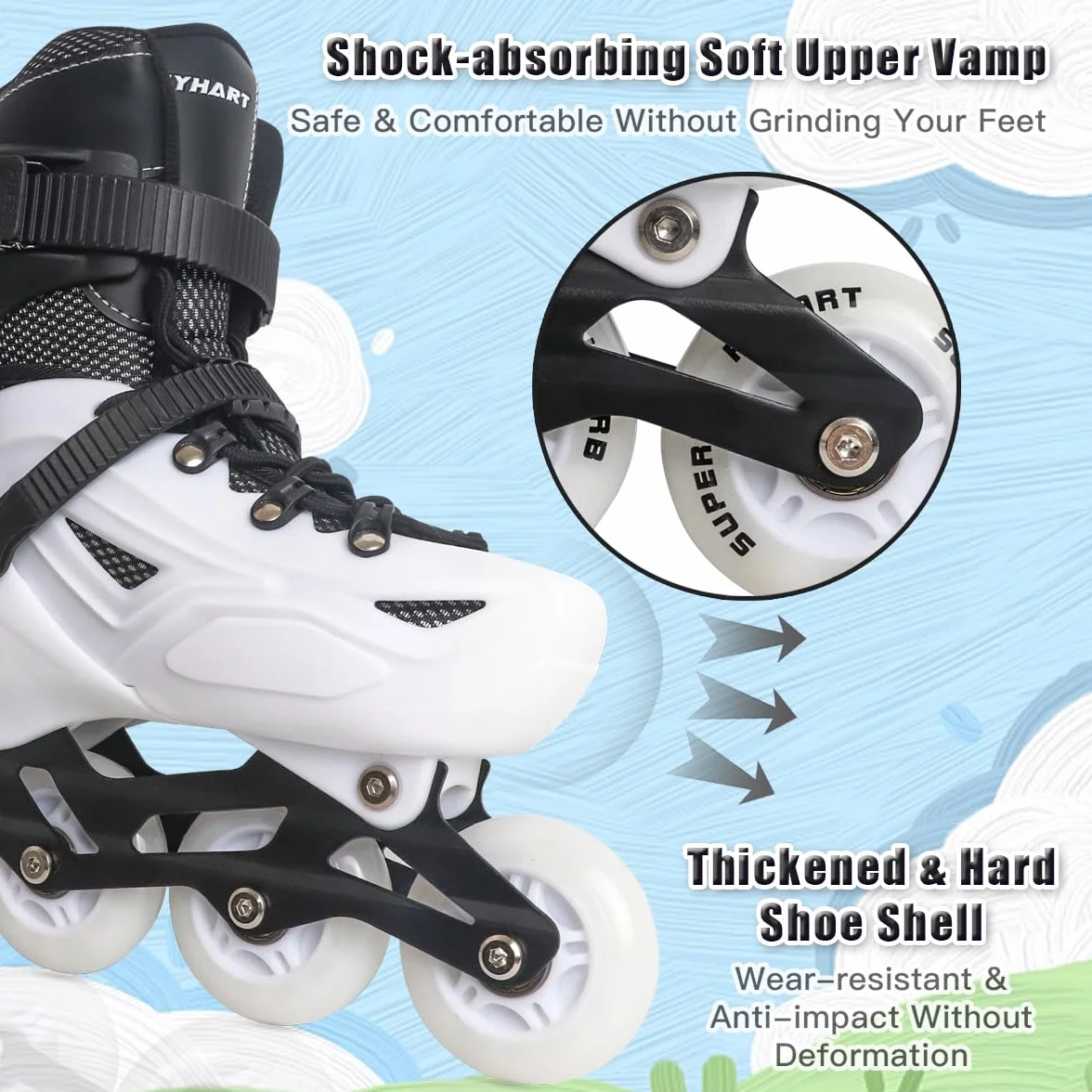 Patines en Línea para Niños/Jóvenes y Adultos, 4 tamaños Ajustables| Patines 4 Ruedas Niña para Niños para Uso en Interiores y Exteriores (S (EU 28-31))