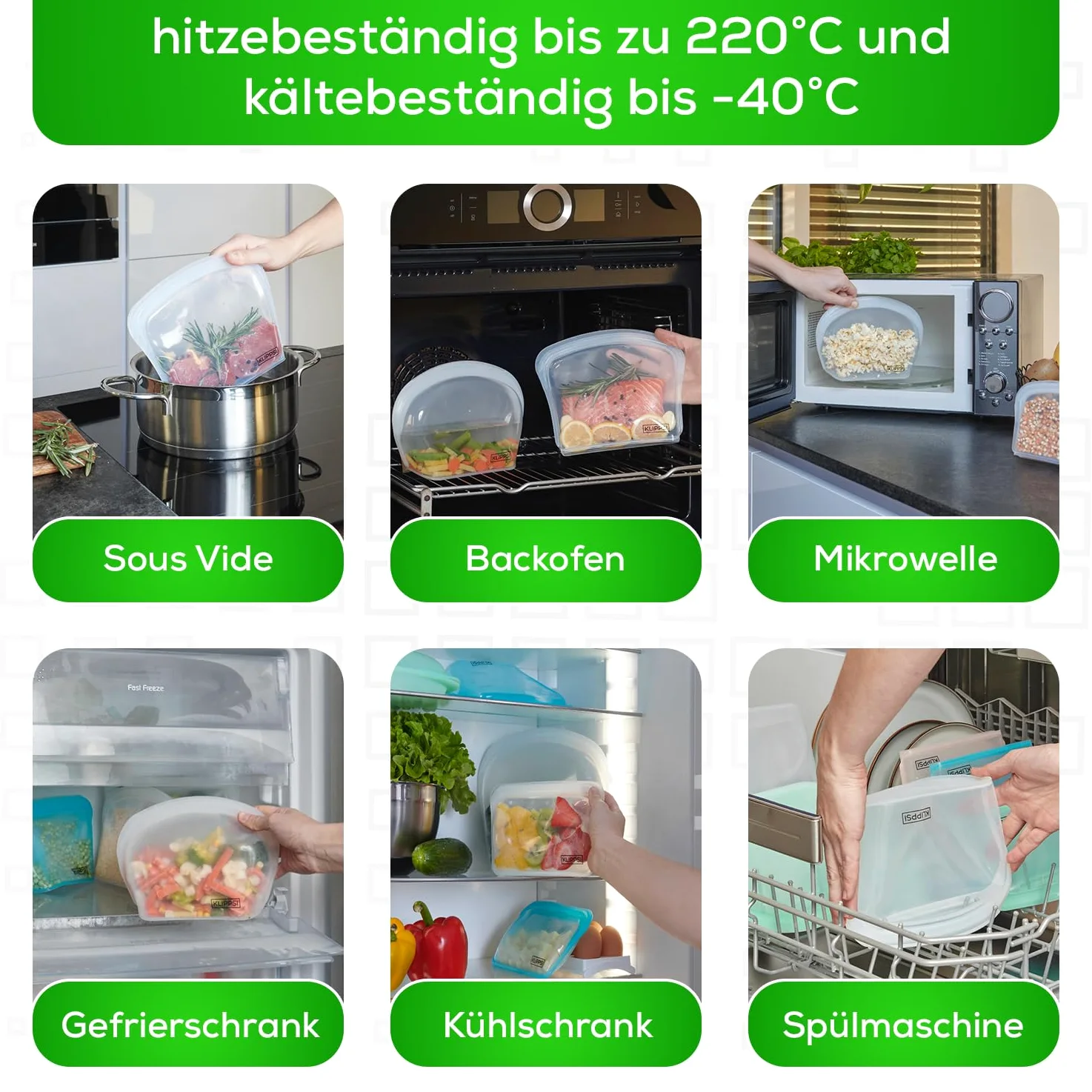 Juego de 3 bolsas de silicona reutilizables para congelador, resistentes al calor, resistentes al frío, a prueba de fugas, aptas para lavavajillas (albaricoque)