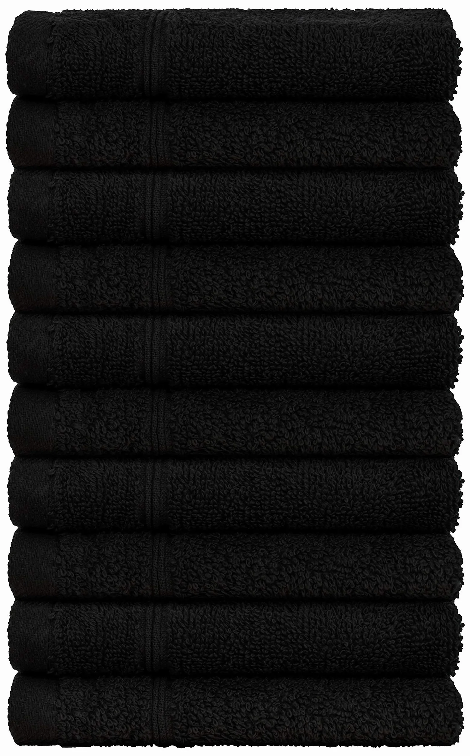 Lote de 10 Toallas de Cortesía 30 x 50 cm Algodón 450 g/m² Negro