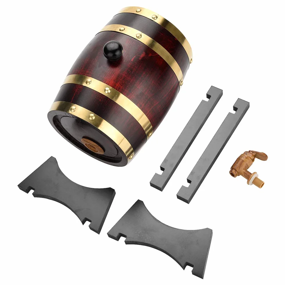 Barril de Vino de Madera de Roble, Barril de Puerto de Madera Retro, Revestimiento de Papel de Aluminio de Calidad alimentaria, Barril de Vino, Roble de Madera Vintage para Tequila(1.5L, White)