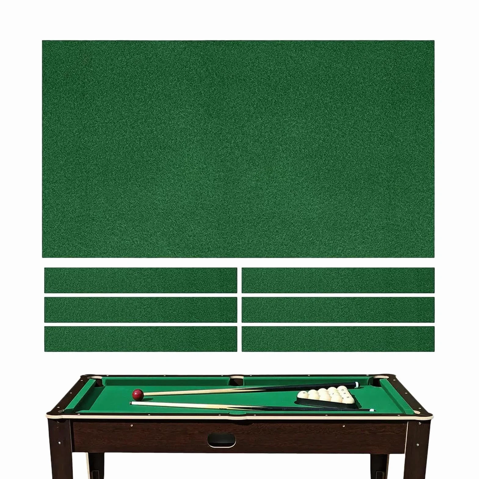 Paño de fieltro para mesa de billar profesional con 6 tiras