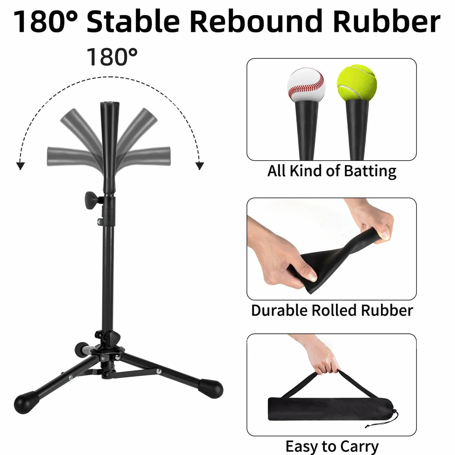Soporte De Camiseta Baseball Altura Ajustada T Ball Batting Tee Trípode Lanzamiento Softbol para Principiantes