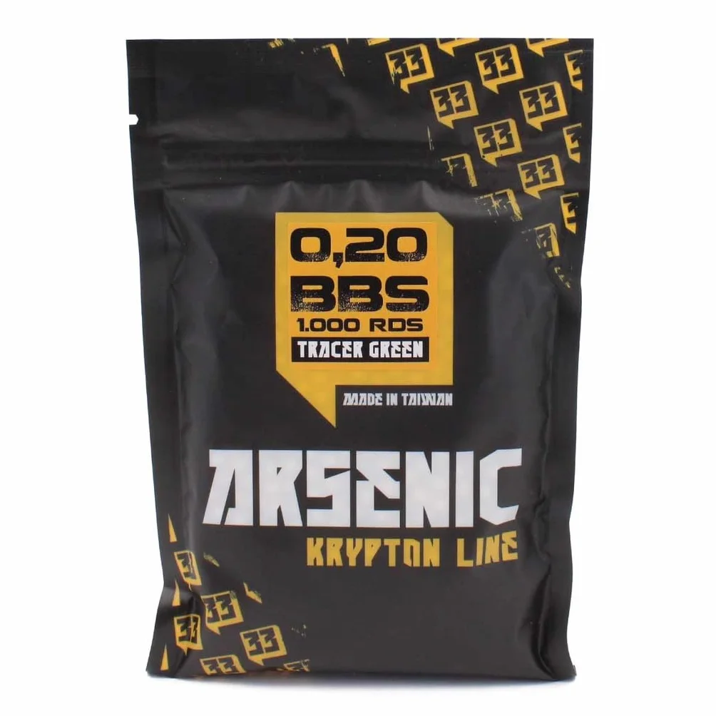 Arsenic Krypton Airsoft Bolas trazadoras Bio Verdes 6 mm 0,20 g 1000 uds Alta luminosidad