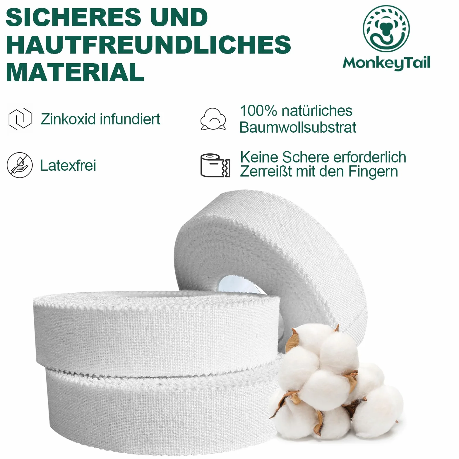 MonkeyTail Adhesiva para dedos de escalada 3 rollos, 1,5 cm x 10 m, cinta adhesiva para dedos, cinta fuerte para dedos para escalada, búlder, fitness y fútbol