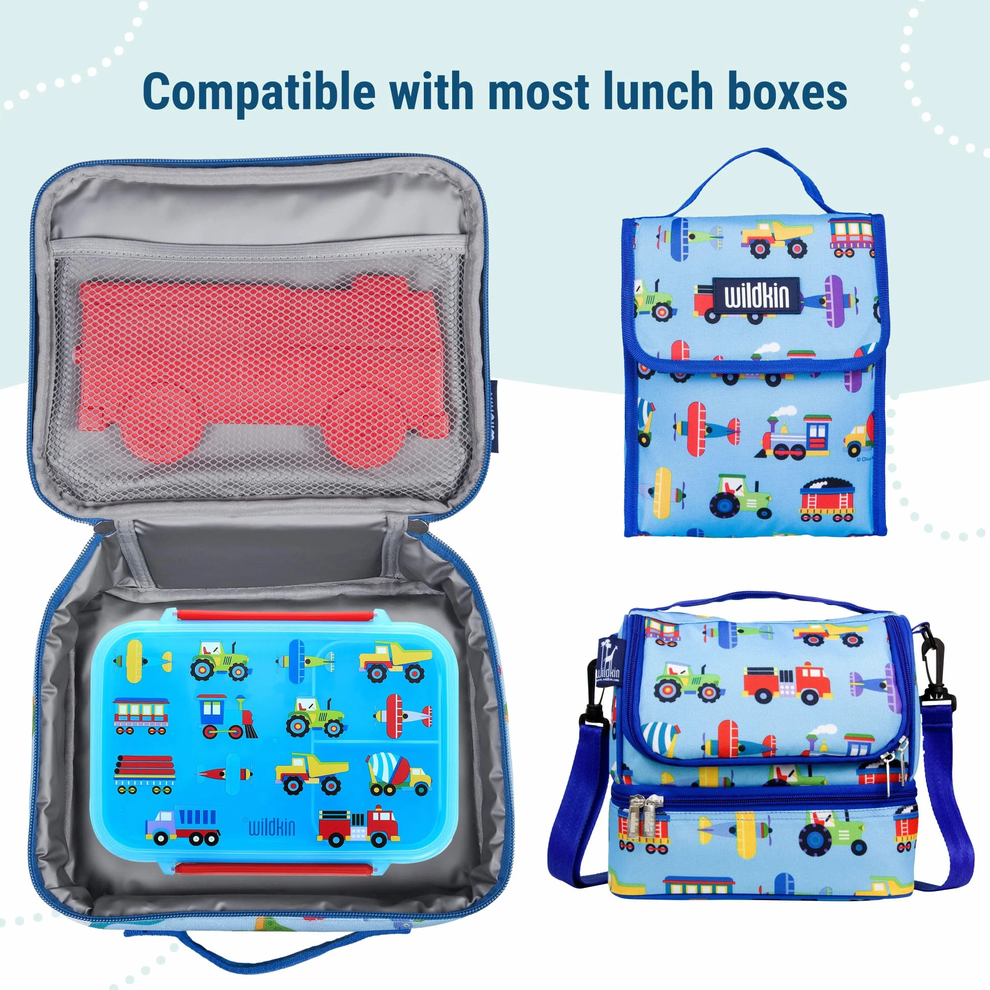 Wildkin Paquetes de hielo para niños (4 paquetes) para niños y niñas, perfectos para guardería y preescolar, paquetes de hielo delgados y reutilizables, mantiene los almuerzos frescos y frescos para
