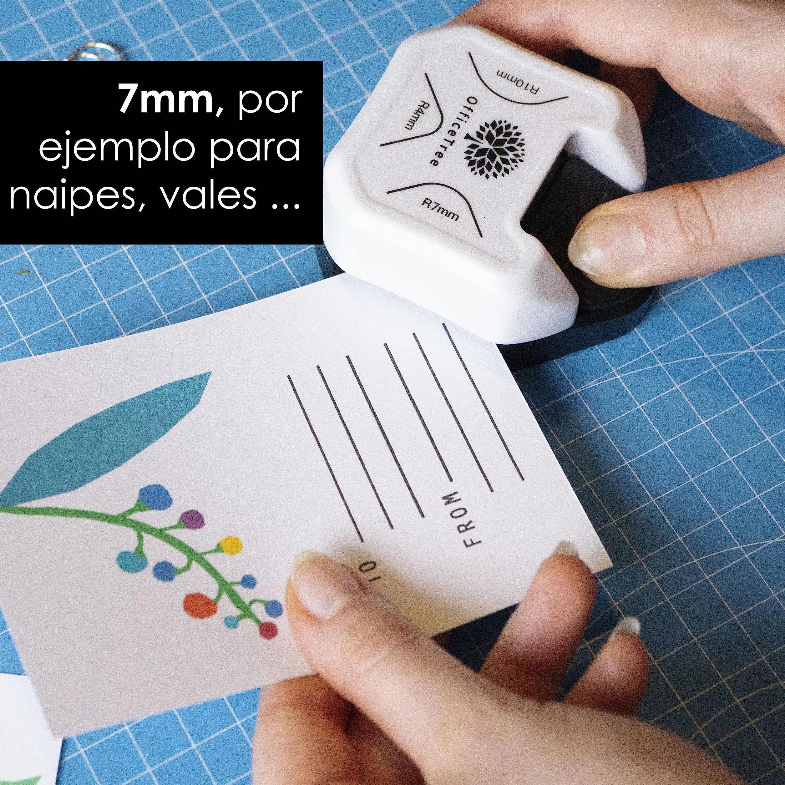 OfficeTree Perforadora redondeada de esquinas 3 en 1 para papel, perforadora de esquinas de 3 vías, para fotos, redondeador de esquinas para papel sólido, tarjetas de invitación, tarjetas de regalo