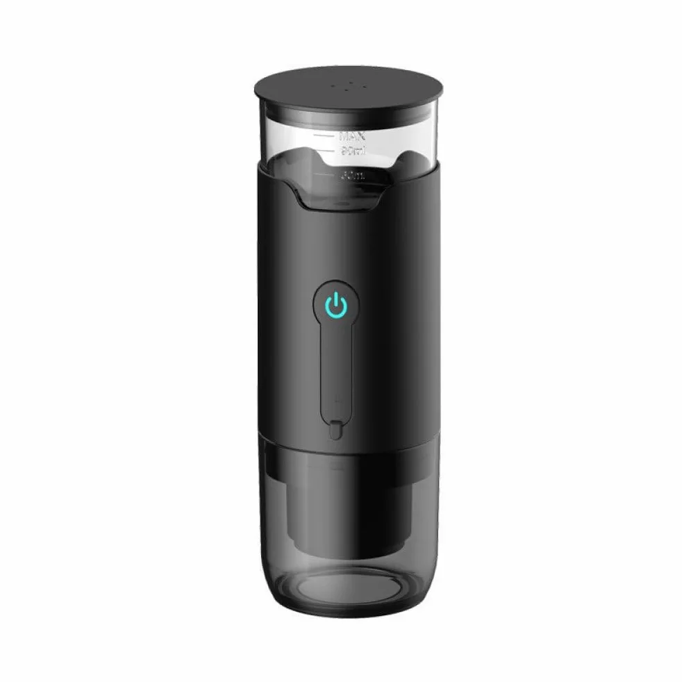 Genérico Cafetera Portátil Automática, Compacta para Viaje, Oficina y Camping, Compatible con Cápsulas y Café Molido, con Filtro Reutilizable