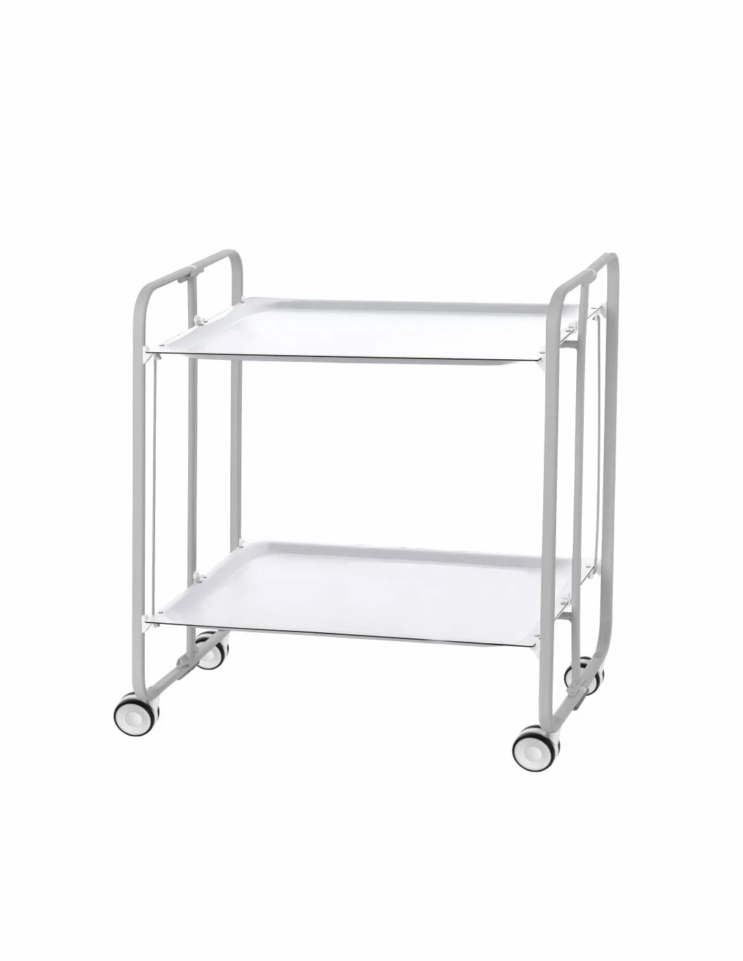 DHO – Mesa de ruedas plegable con chasis gris aluminio.