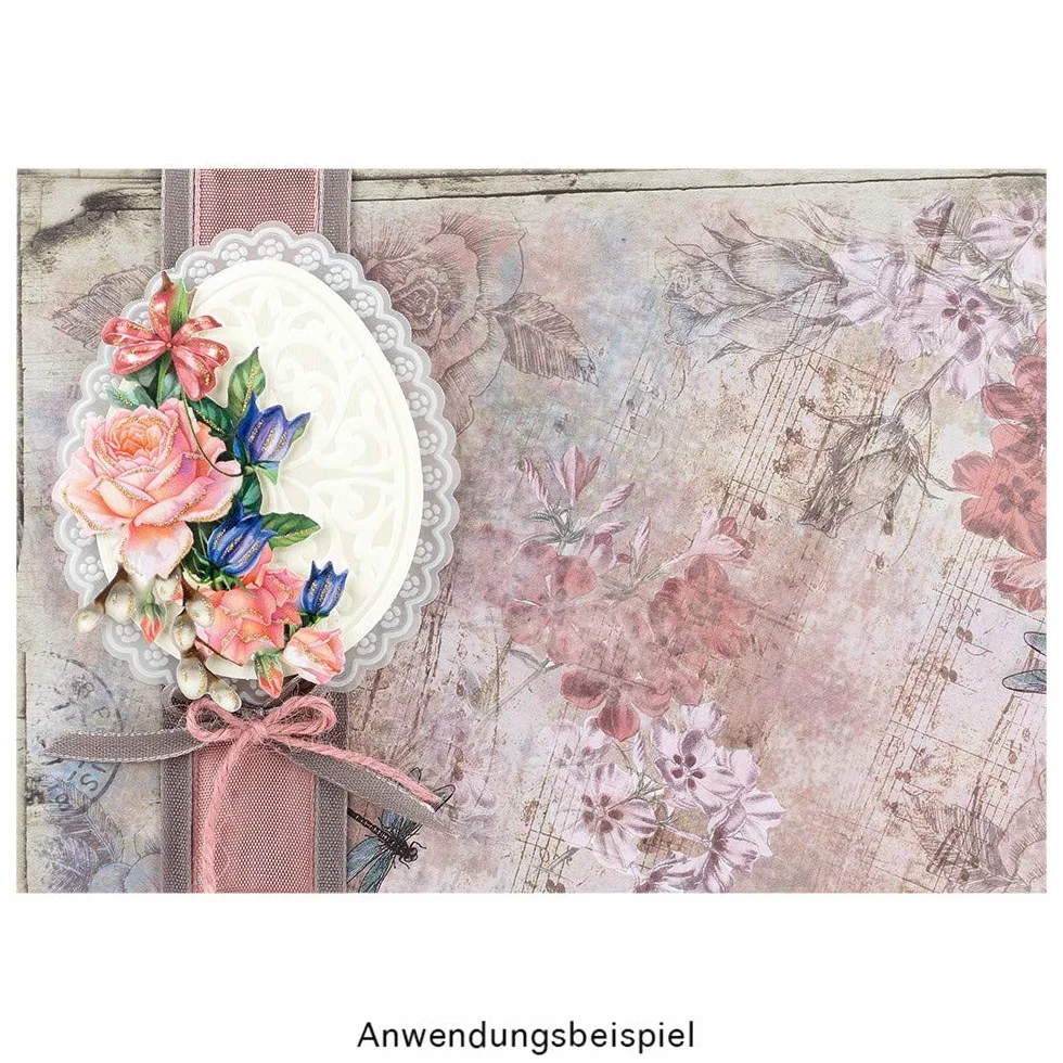 Ideen mit Herz Papeles Duo-Design | Bloc con 20 Hojas de Craft | 25 x 25 cm | 250g/m² | Impreso por Ambas Caras | Papel de Diseño con Motivos | Ideal para Scrapbooking (Decoración 02)