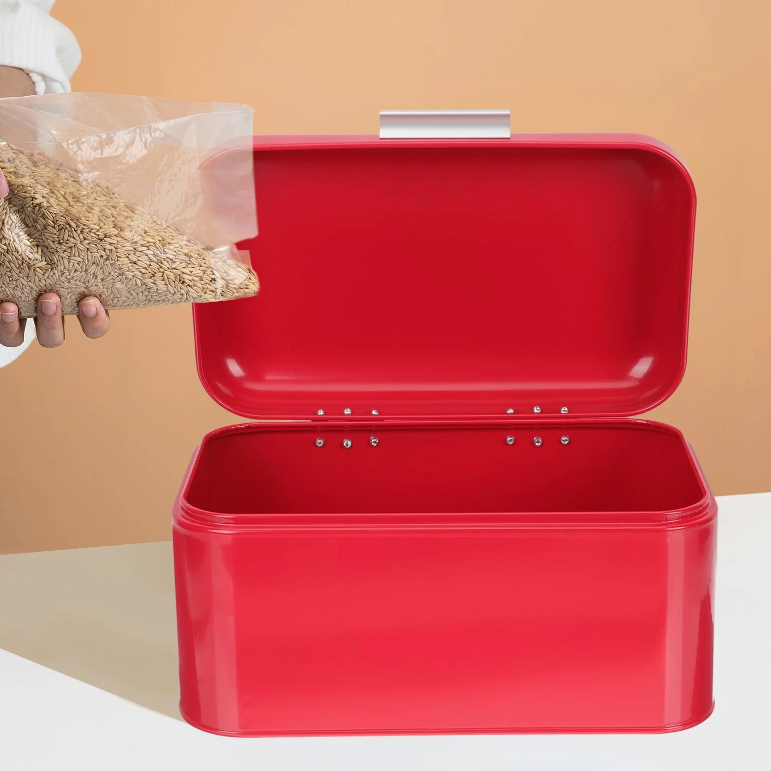 Caja de Pan de Hierro Resistente y Creativa y Diseño Retro Buena Hermeticidad para Almacenamiento en Cocinas y Panaderías para Aficionados la Cocina