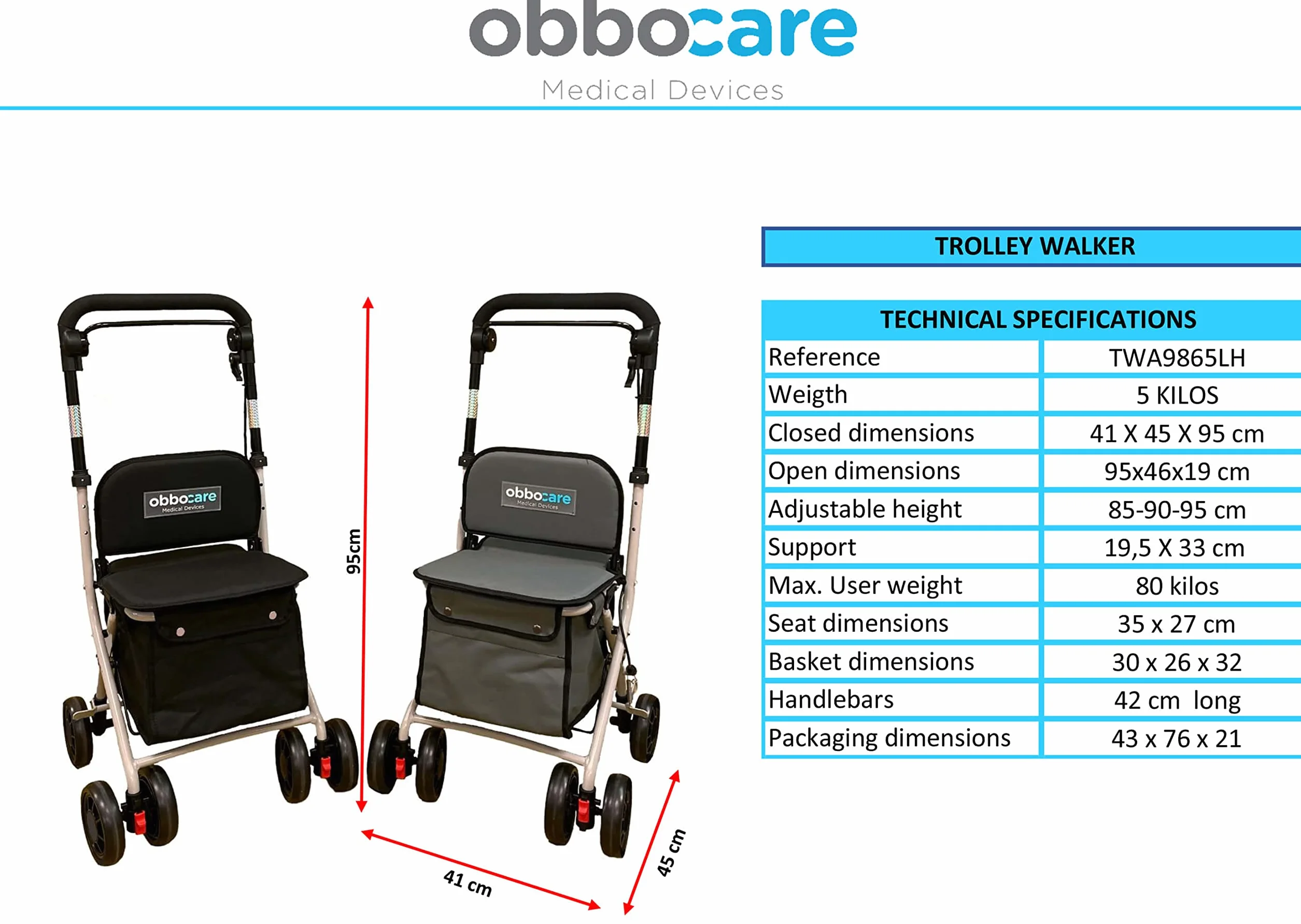 Carro De La Compra De 4 Ruedas Con Asiento En Color Gris. Carro Andador De Aluminio Plegable Para Ancianos. Carrito Con Bolsa Portaobjetos 20L