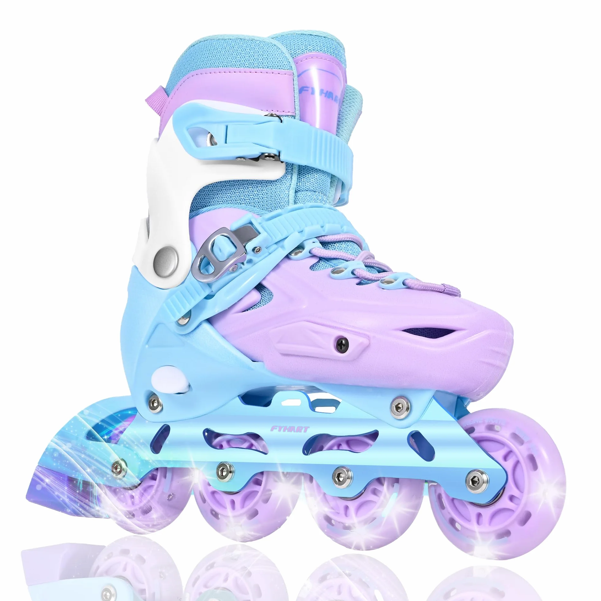 Patines en línea Ajustables para Niñas con Ruedas Luminosas, Principiantes Interiores y Exteriores