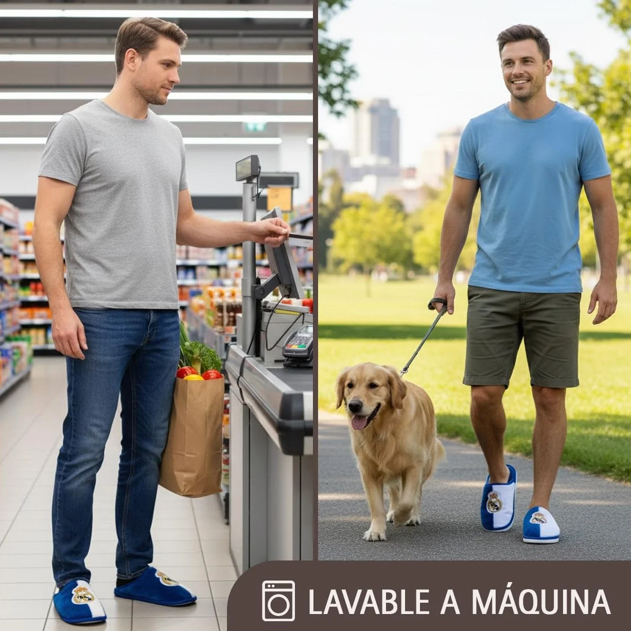 MARPEN SLIPPERS, Zapatillas de casa Real Madrid CF Oficiales Temporada 24/25 para Hombre o Mujer, Ligeras de Invierno
