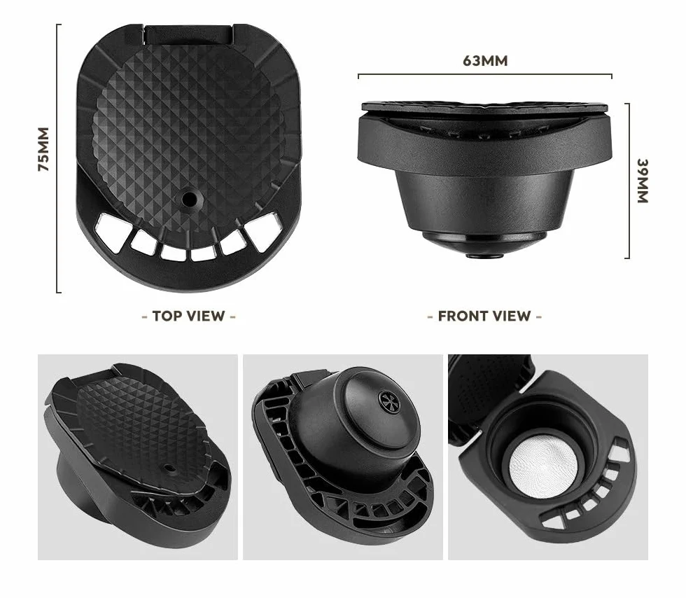 Compatible Para Dolce Gusto Adaptador Cápsula Genio S | Plástico resistente, convertidor cápsula, recargable reutilizable, Genio S Piccolo XS(Dark Khaki)
