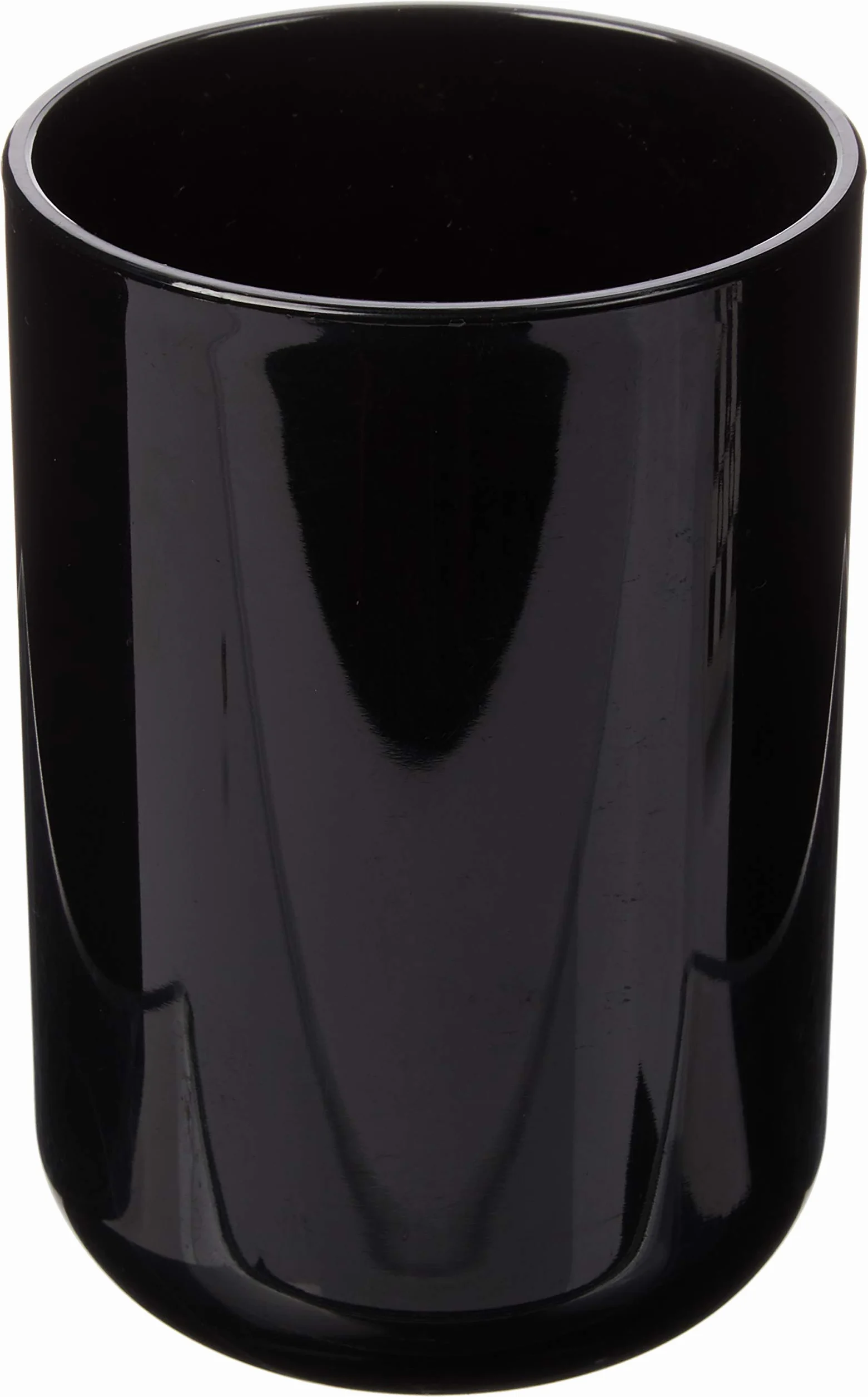 MSV - Vaso INAGUA - Diseño Elegante para baño - Ø7,1 x 10,5 cm - Negro - Ideal para artículos de Aseo - Plástico Duradero - Acabado Liso