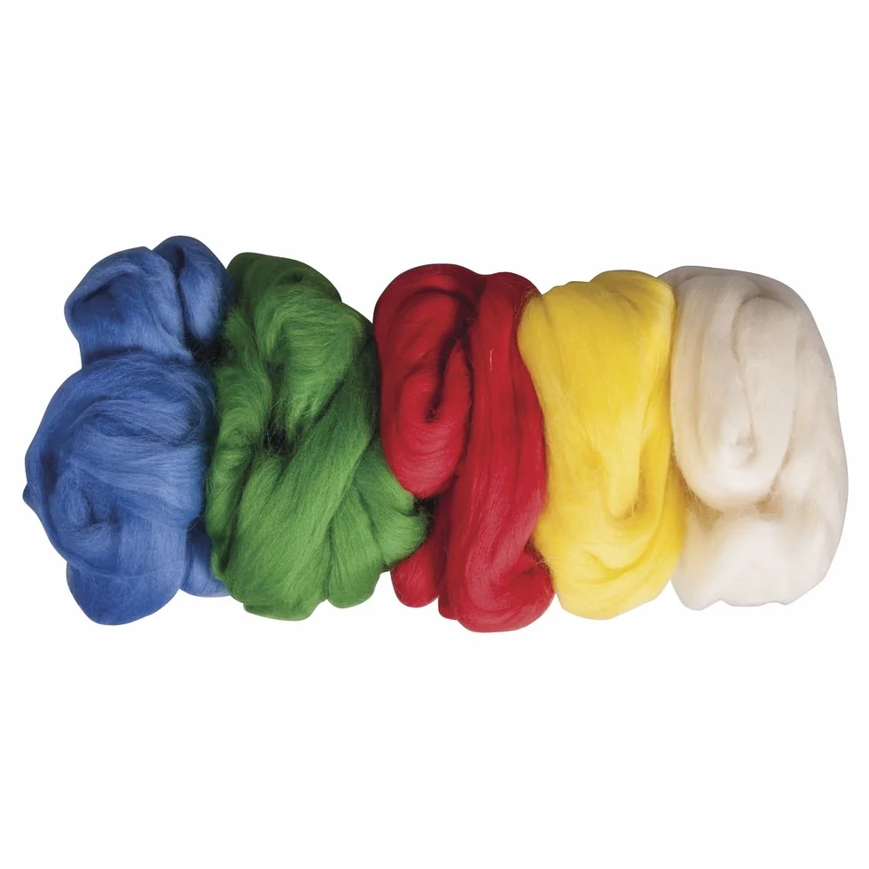 Rayher Pura Lana Virgen - Peine Tren, 5 Colores 25 g/125 g, 25 x 16 x 6 cm, Basisfarben