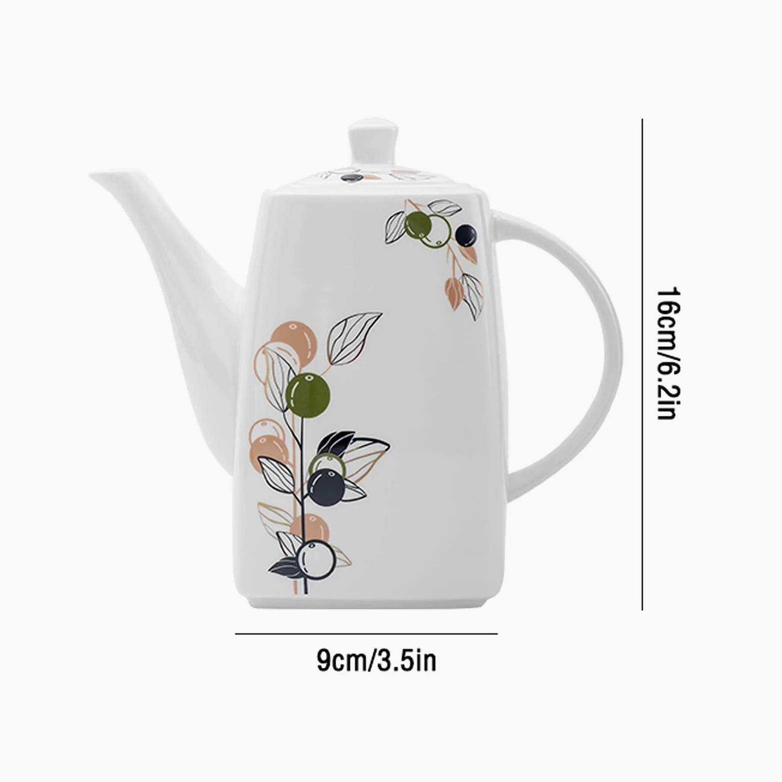 GRFIT Jarra Hervidor de Filtro de Gran Capacidad de Lanzador de cerámica Simple con Mango y Tapa de Moda for el hogar, Restaurante, cafetería (54 oz) Jarra de Agua (Color : B)
