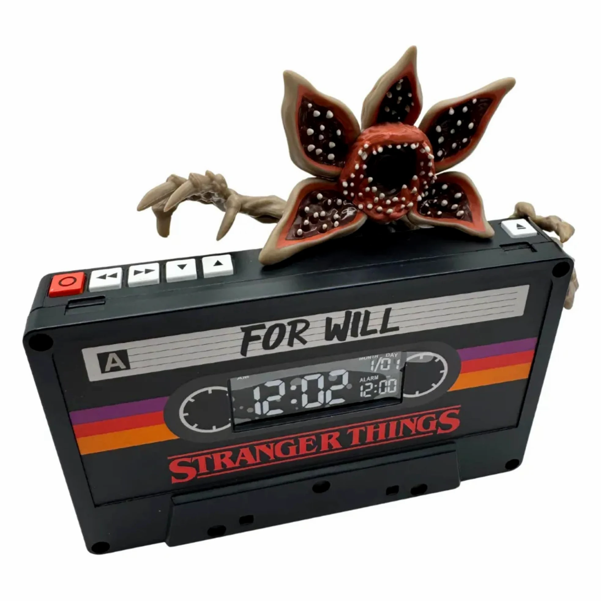 Stranger Things Reloj Despertador Caja Lámpara Original Negro