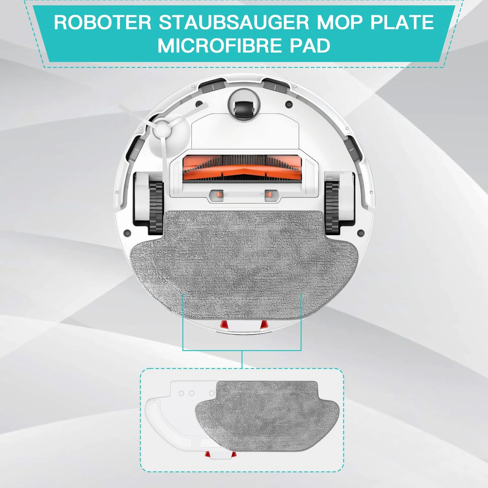 Mopa con Placa de Repuesto para Xiaomi S12/Mop 2S/Mop Pro/Mop P/S10 EU/STYJ02YM/Viomi V2 Pro/V3 SE Robot Aspirador Mop Pad Soporte para fregona