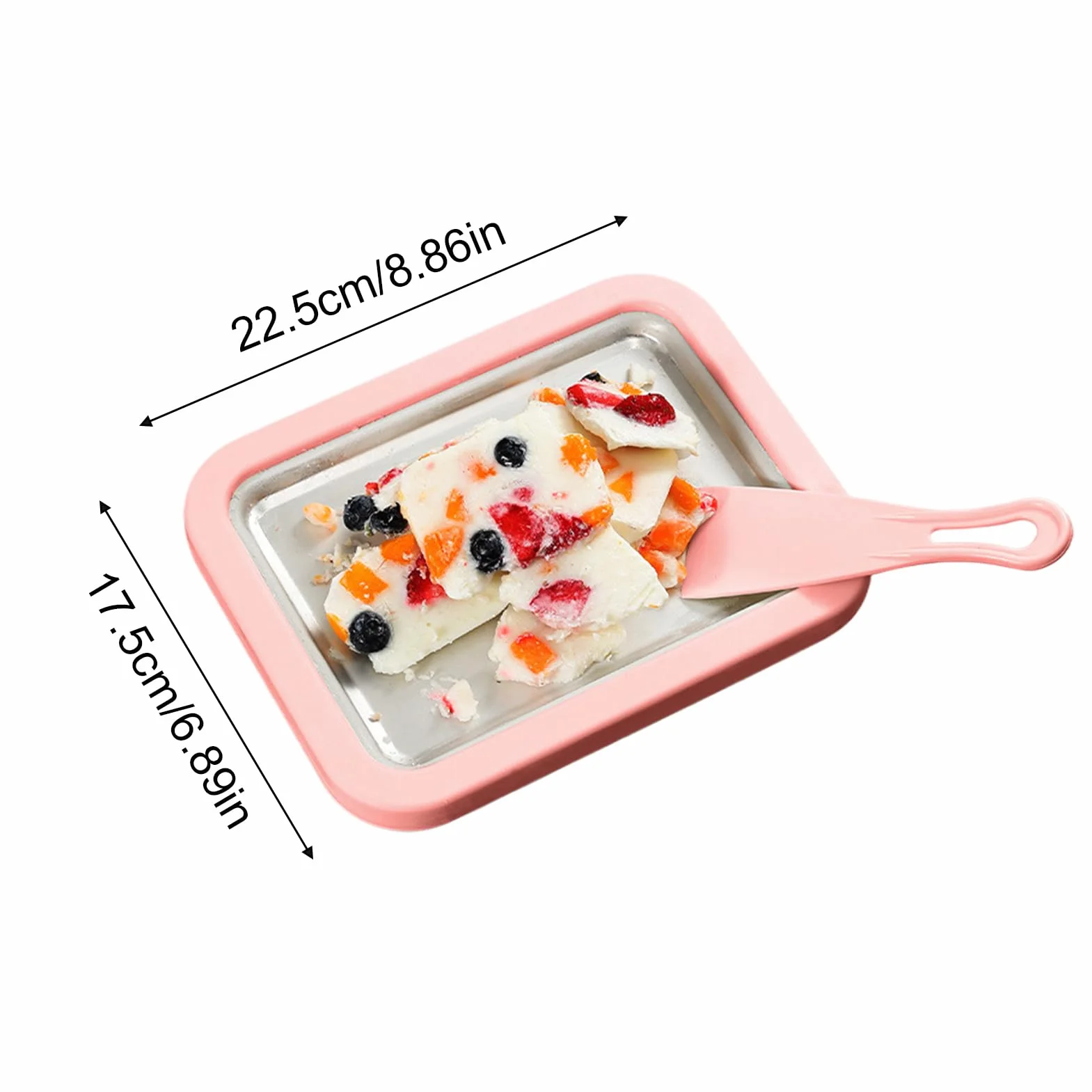 Máquina Para Hacer Enrollado,Bandeja para Rollos de Yogur - Placa Fría Instantánea Con 2 Espátulas | para Adultos Cocina Doméstica Reuniones Familiares Exterior Vacaciones Cocina