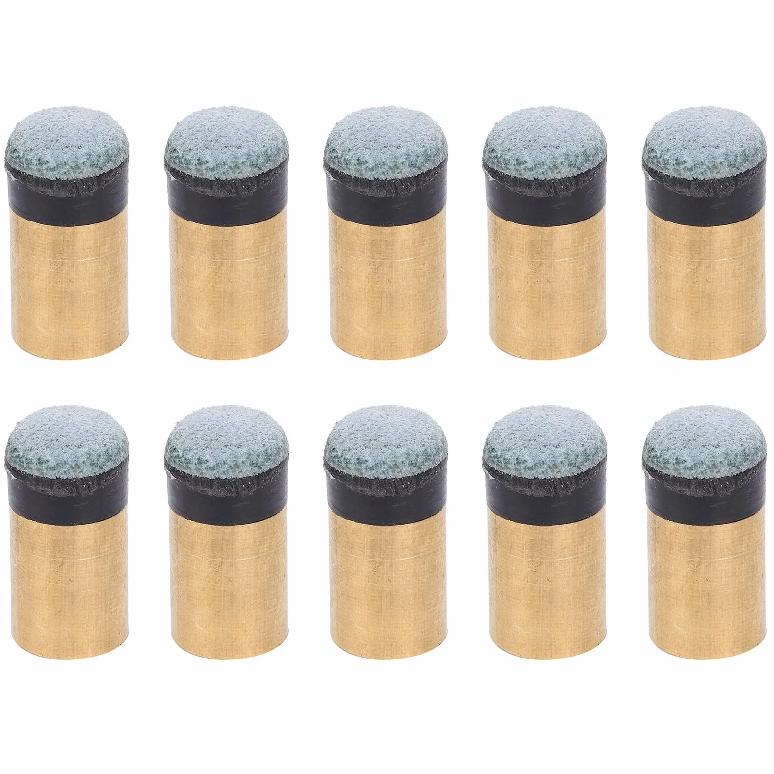 Ejoyous Puntas de taco de billar de 10 mm, 10 piezas de puntas de taco de billar de metal, puntas de taco de billar de cuero duro, puntas de rosca, kit de repuesto de punta de taco de billar