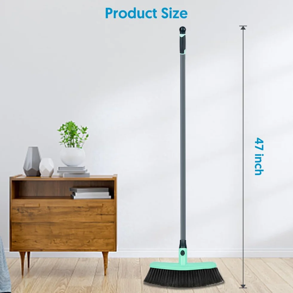 Cepillo de barrido para interiores con mango largo, cepillo de cocina para interiores con cerdas suaves densas, perfecto para barrer habitación, oficina, cocina