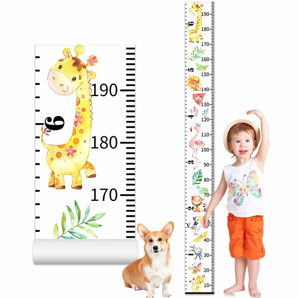 Extraíble Regla de Altura 20×200 cm Medidor Niños Adhesivo Pared Guardería