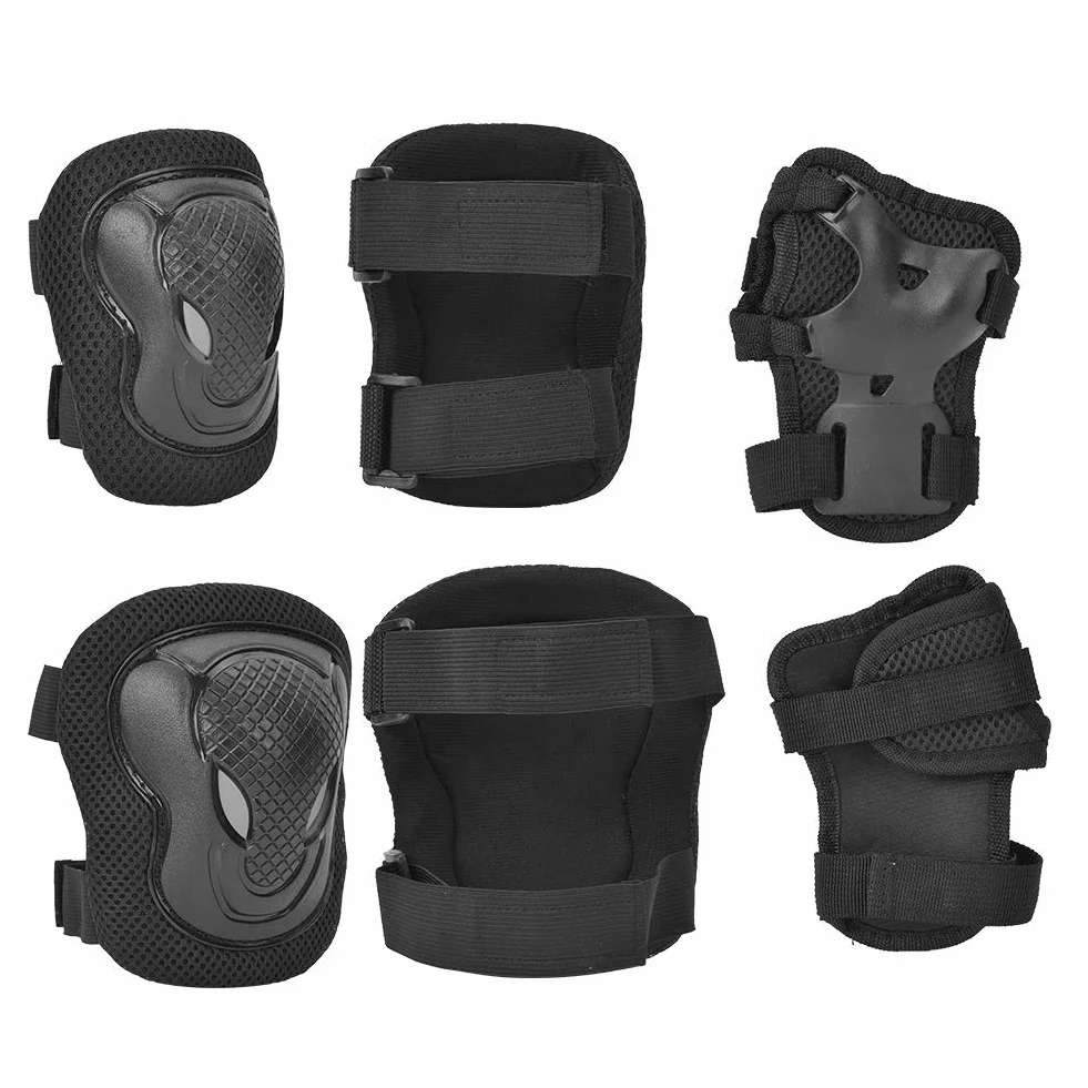 Conjunto de Protección para Patines, Resistente y Transpirable, Almohadillas Gruesas para Adultos, Rojo y Negro