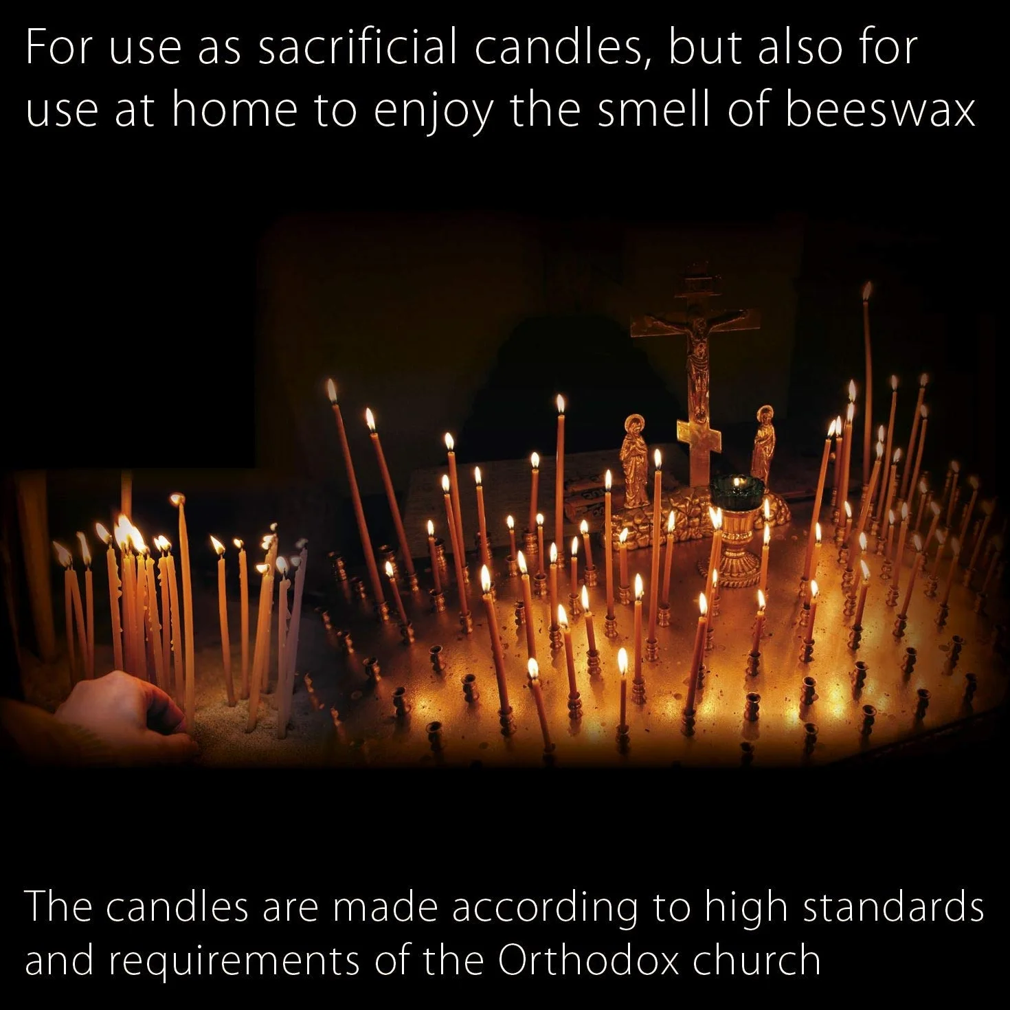 Danilovo Velas de Cera de Abeja (Verde) – Velas Ortodoxas Para Oración, Rituales, de Decoración de Mesa, N120, Altura 16 cm, 50 Unidades