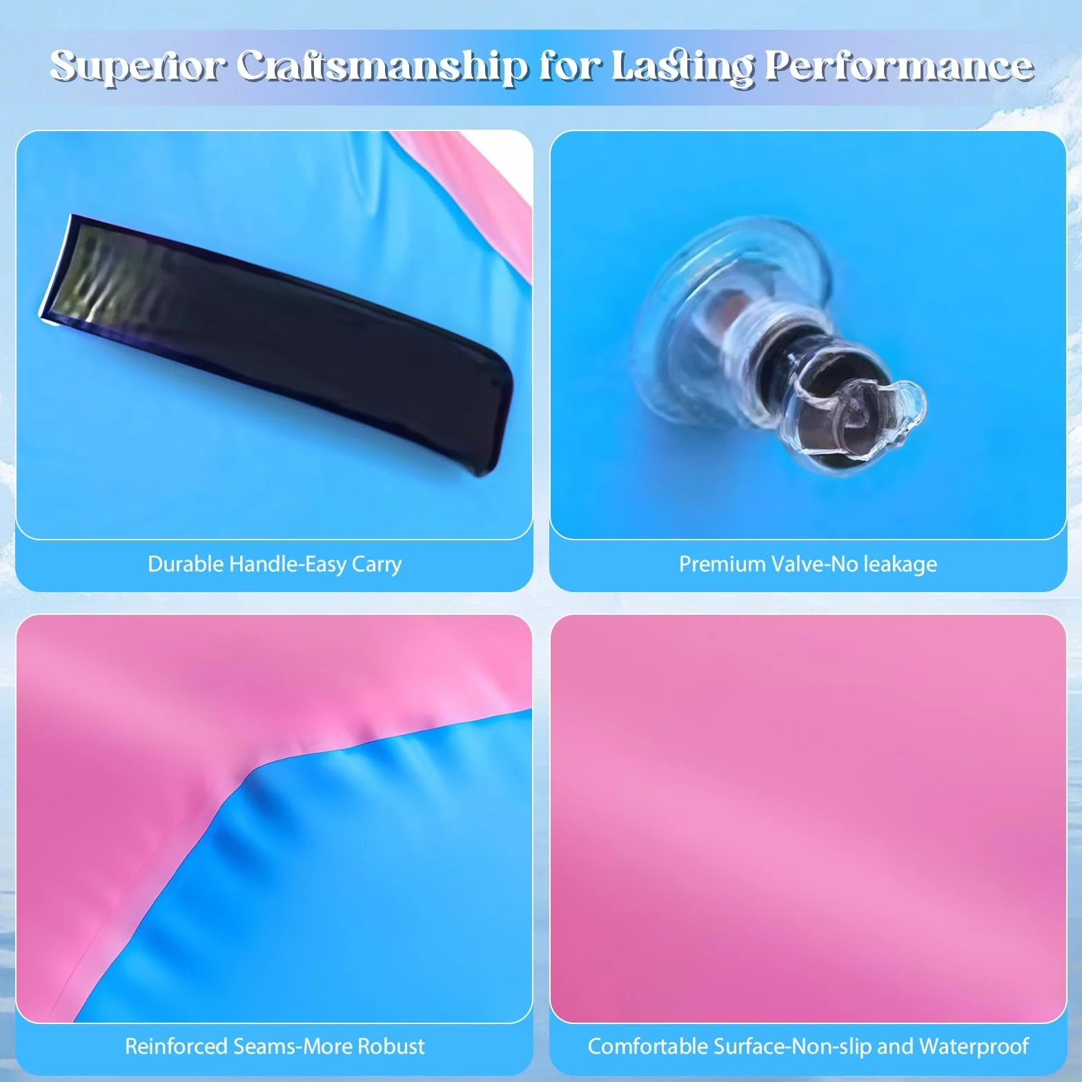 Rollo de aire inflable de PVC para yoga fitness 80 x 100 cm