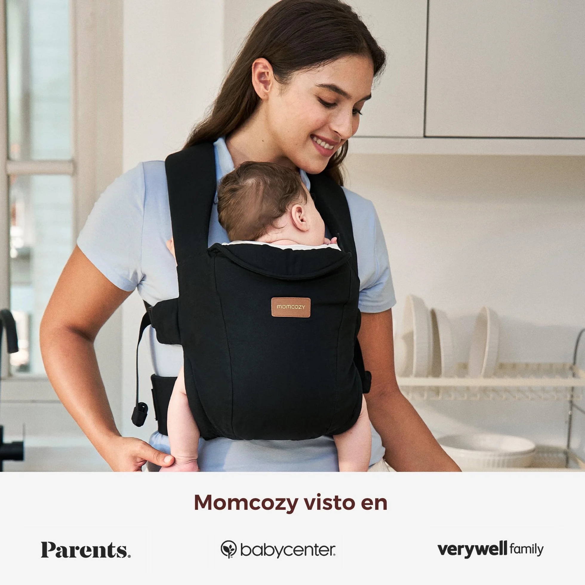Momcozy Mochila Portabebé CB002 Ergonómica 3-11 kg Ligera con Soporte para Cuello