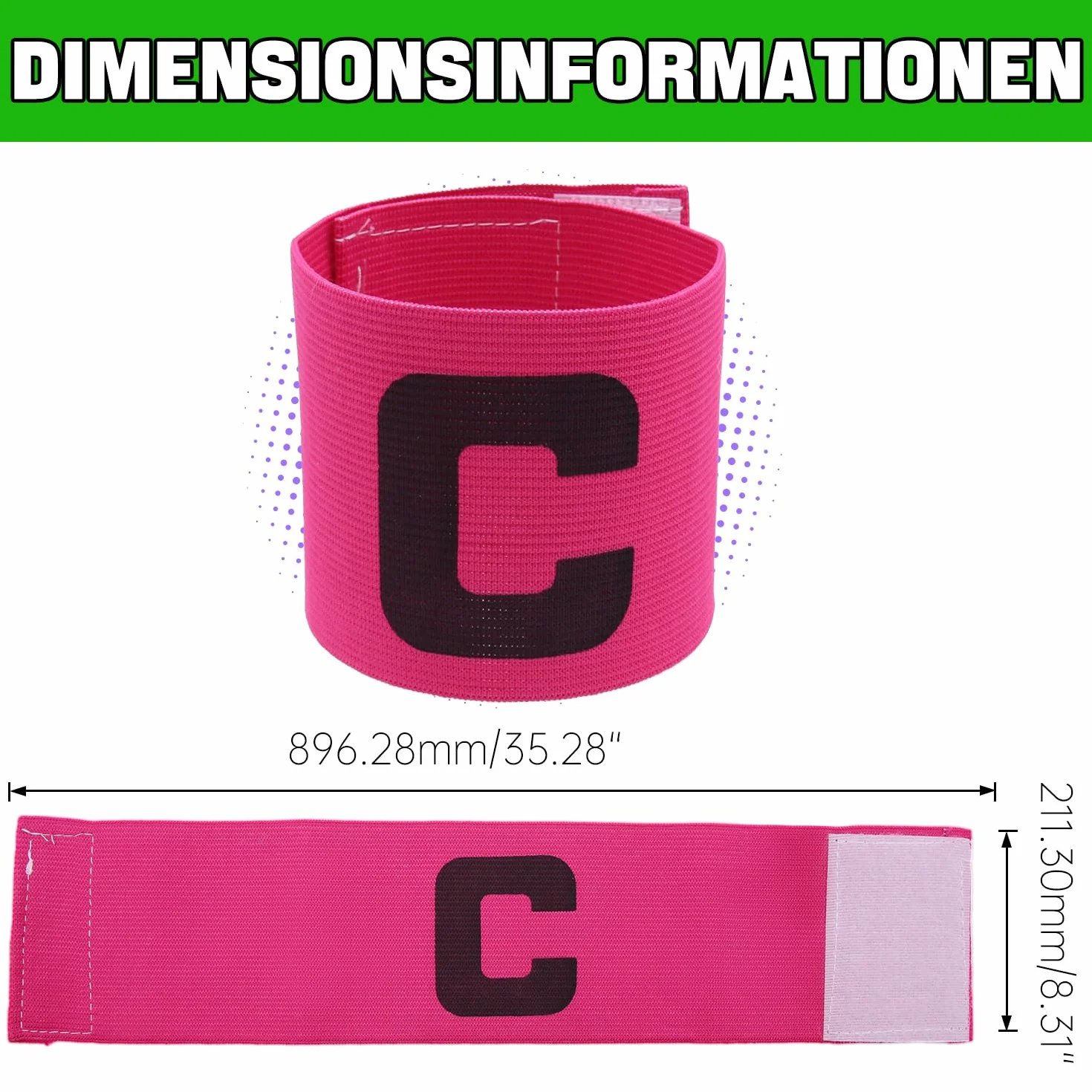 Brazalete de fútbol ajustable de nailon Vendaje de capitán para jóvenes y adultos