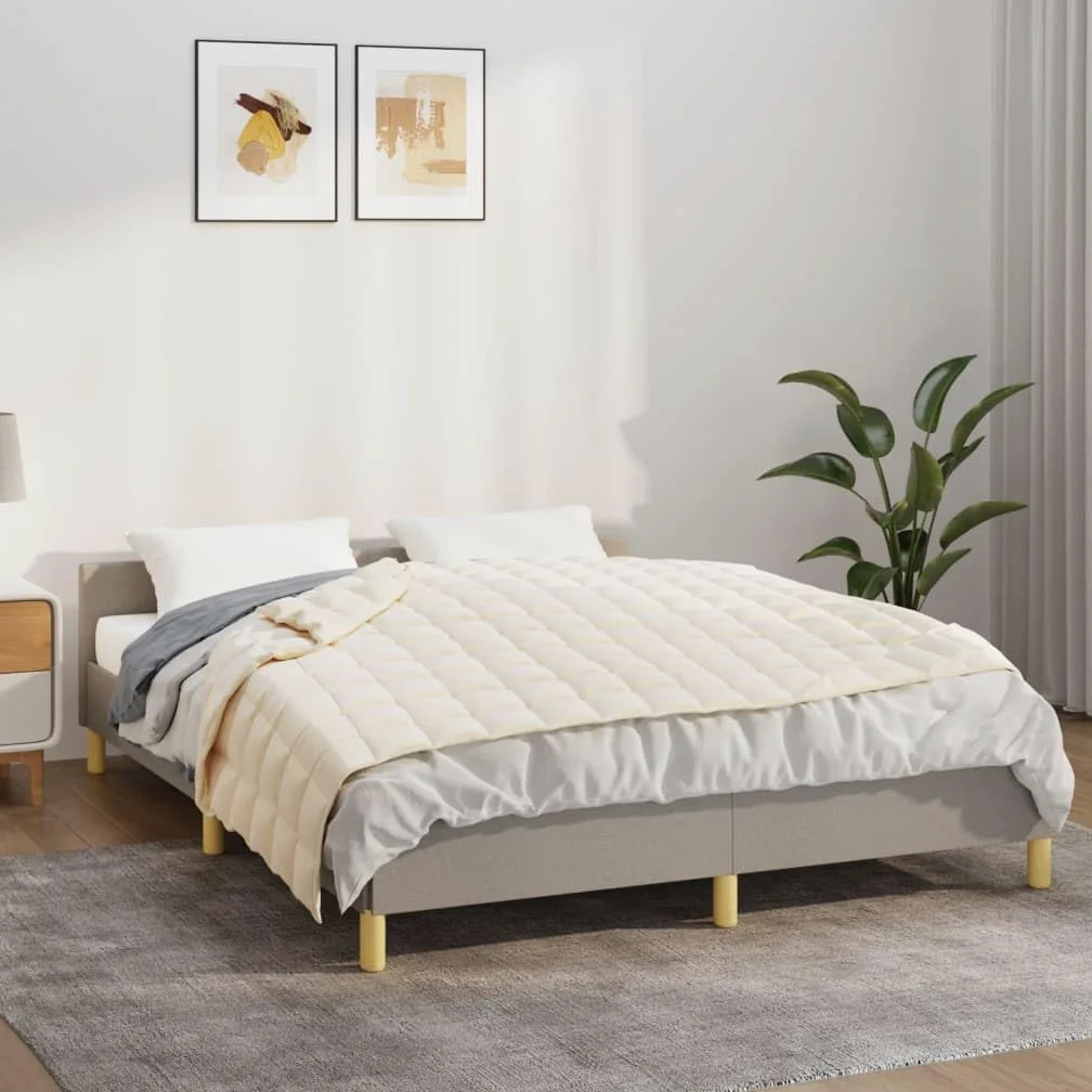 INLIFE Manta ponderada crema claro 120 x 180 cm 9 kg tejido casa y jardín, ropa de cama (9,4 kg)