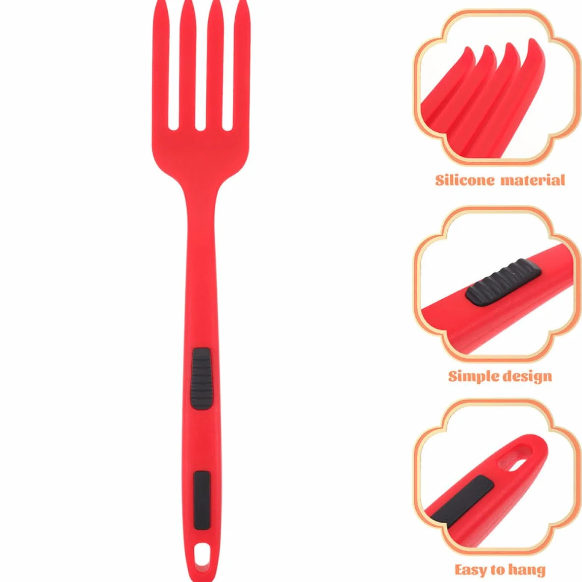 Ciieeo Tenedor de Silicona Flexible Horquilla Multifunción 2 Unidades para Cocina Ergonómico y Antiadherente para Pasta y Uso Doméstico