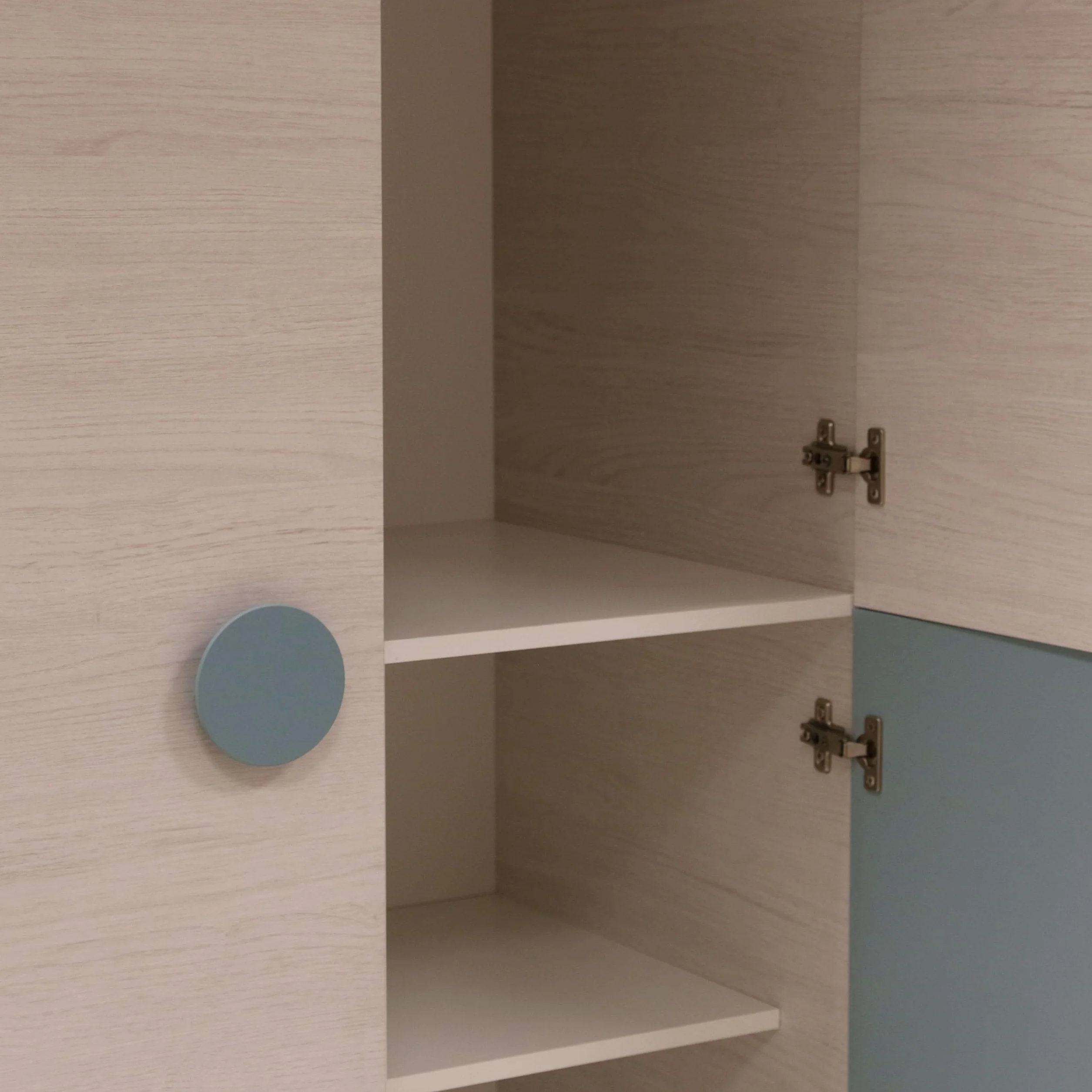 Habitdesign Armario Juvenil 3 Puertas, 200x90x52 (AltoxAnchoxFondo - en cm), Color Blanco Alpes y Verde Acqua
