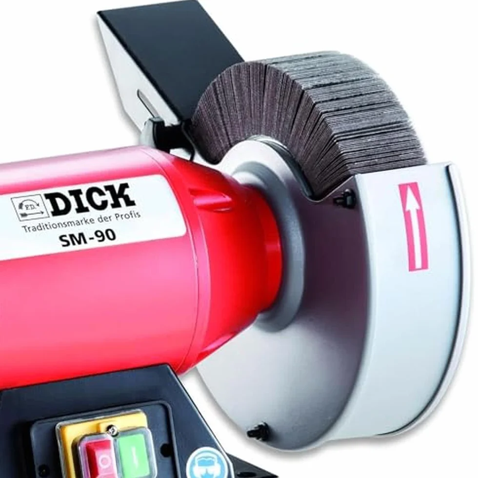 F. DICK SM-90 98080000 - Lijadora de láminas para cuchillos, afilador de fieltro para pelar y pulir, color rojo/negro/plata