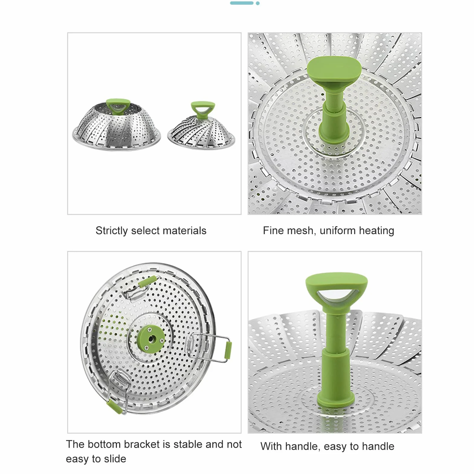 Cesta de Vapor Rejilla de Vapor Plegable Multifunción Accesorio de Utensilios de Cocina de Vapor Retráctil de Acero Inoxidable para Cocinar Al Vapor Verduras Bollos Mariscos(Small)