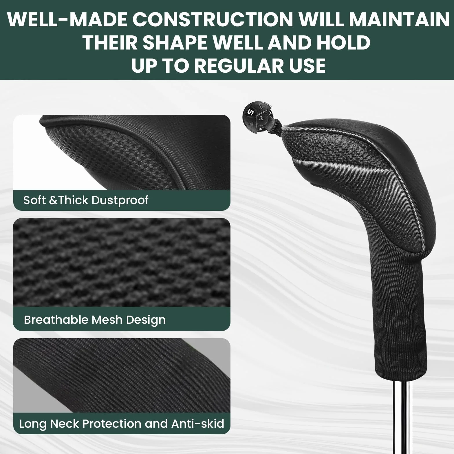 Fundas de madera para cabeza de golf Fairway Woods híbridos 3 4 5 6 7 con etiquetas intercambiables