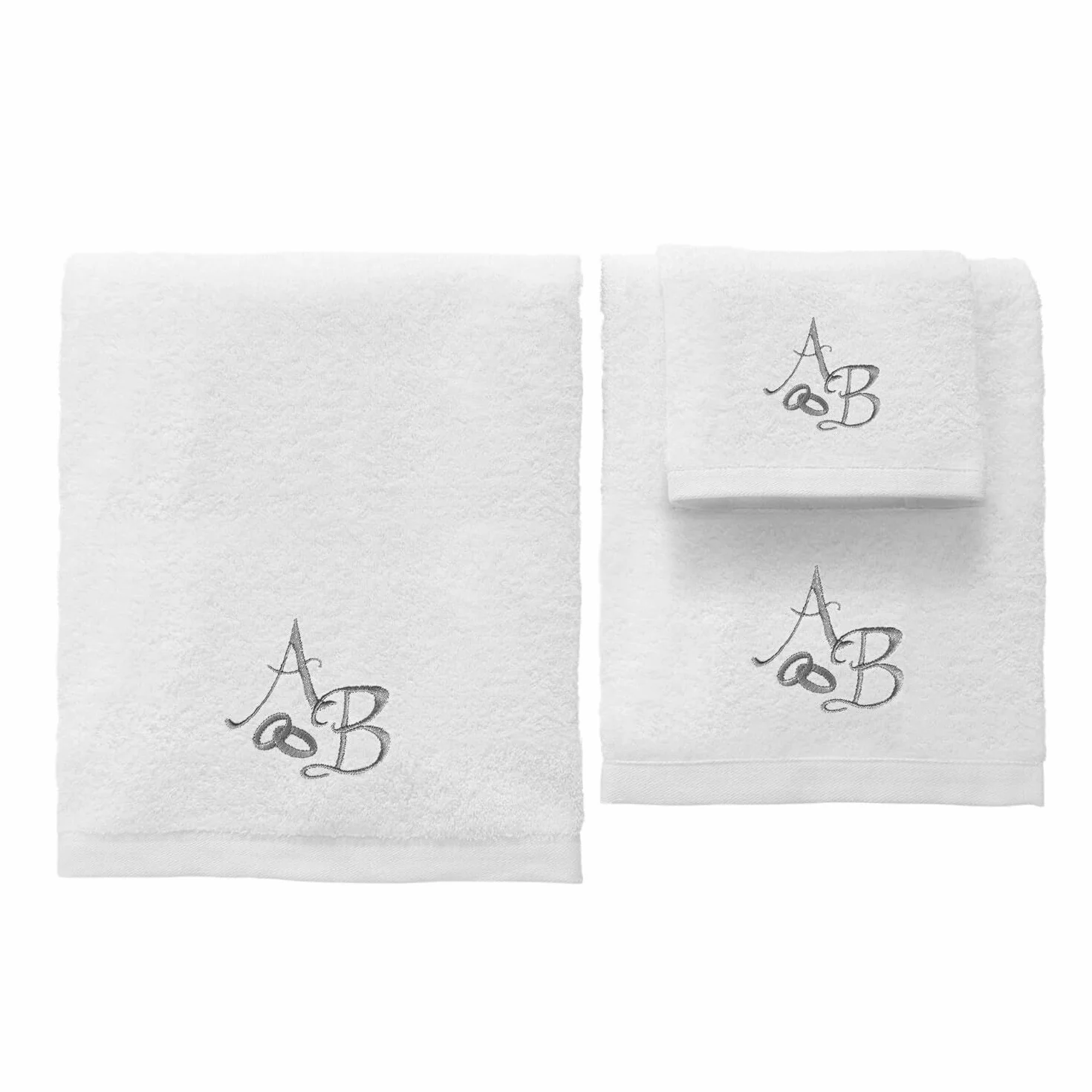 Top calidad plata personalizada boda aniversario de regalo de baño - juego de toallas de baño, toalla de mano, toalla de invitados