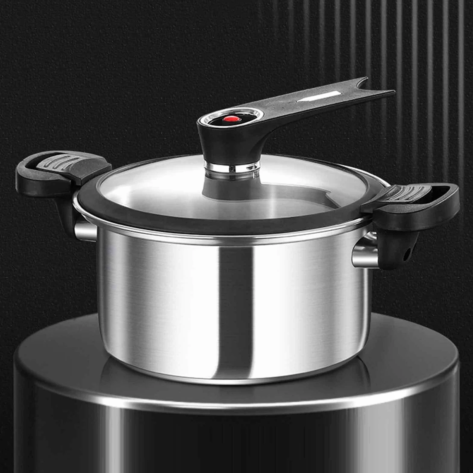 Olla a Presión de Acero Inoxidable Cocedor al Vapor a Presión | Olla Arrocera de Cocción Lenta Para Cocina Hogareña, Sopa, Arroz, Granos, Comedor Y Restaurante