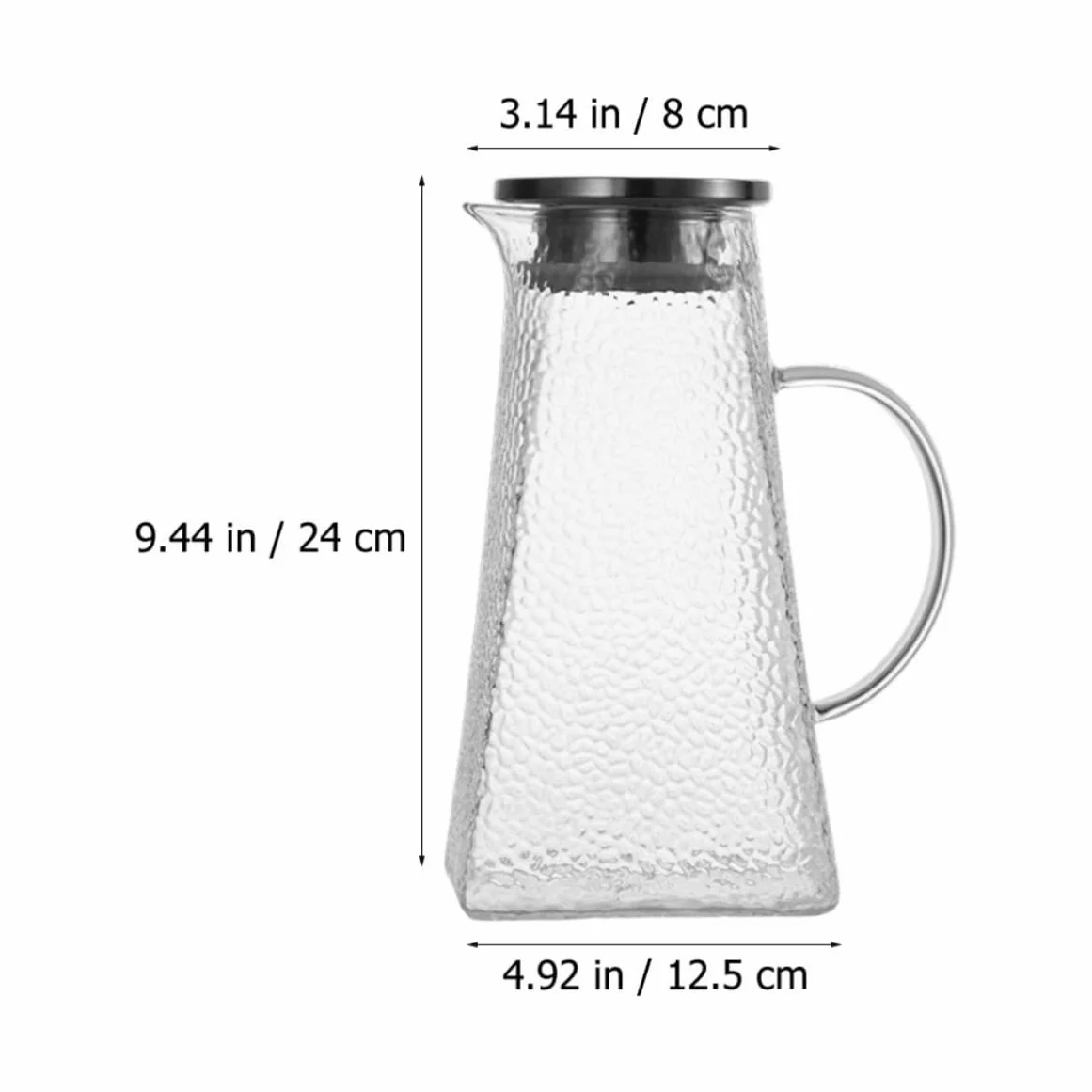 Jarra y Diseño con Tapa para con Capacidad de 1.8l para Agua Fría de Vidrio y Adecuado Hogar y Cocina Moderna Hogar Cocina Moderna